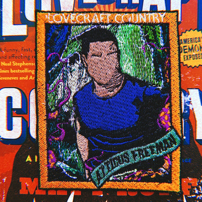 Soldier in the Sunken Place Embroidered Patch | Black Horror Sci-Fi Iron-On | Sew-On Patch for Jackets, Bags & Clothing