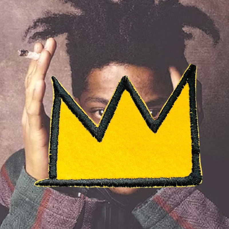 Three-Point Crown Embroidered Patch | Street Art Neo-Expressionist Iron-On | Pop Art Streetwear Patch for Jackets & Bags